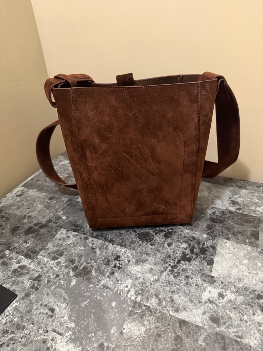 THE MINI STUDIO Everlane Brown Suede Crossbody Bag - Picture 8 of 15